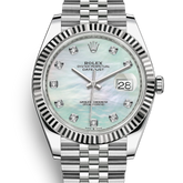 DATEJUST 마더 펄 41 오이스터, 41mm, 오이스터스틸과 화이트 골드